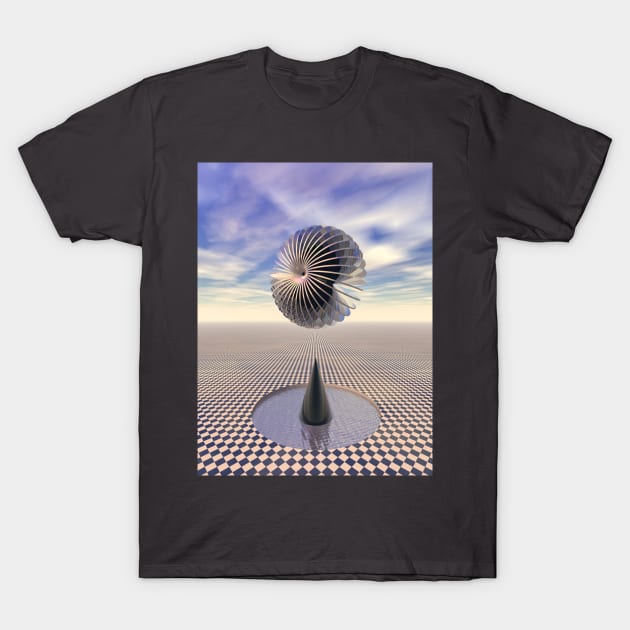 Checkers Landscape T-Shirt by perkinsdesigns